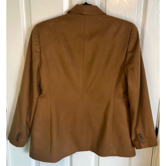Vintage Lands' End Size 6 Petite Wool Cashmere Camel Blazer Fully Lined Buttons - Picture 6 of 7